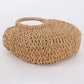 Solid Color Semi-Circle Handmade Straw BAG