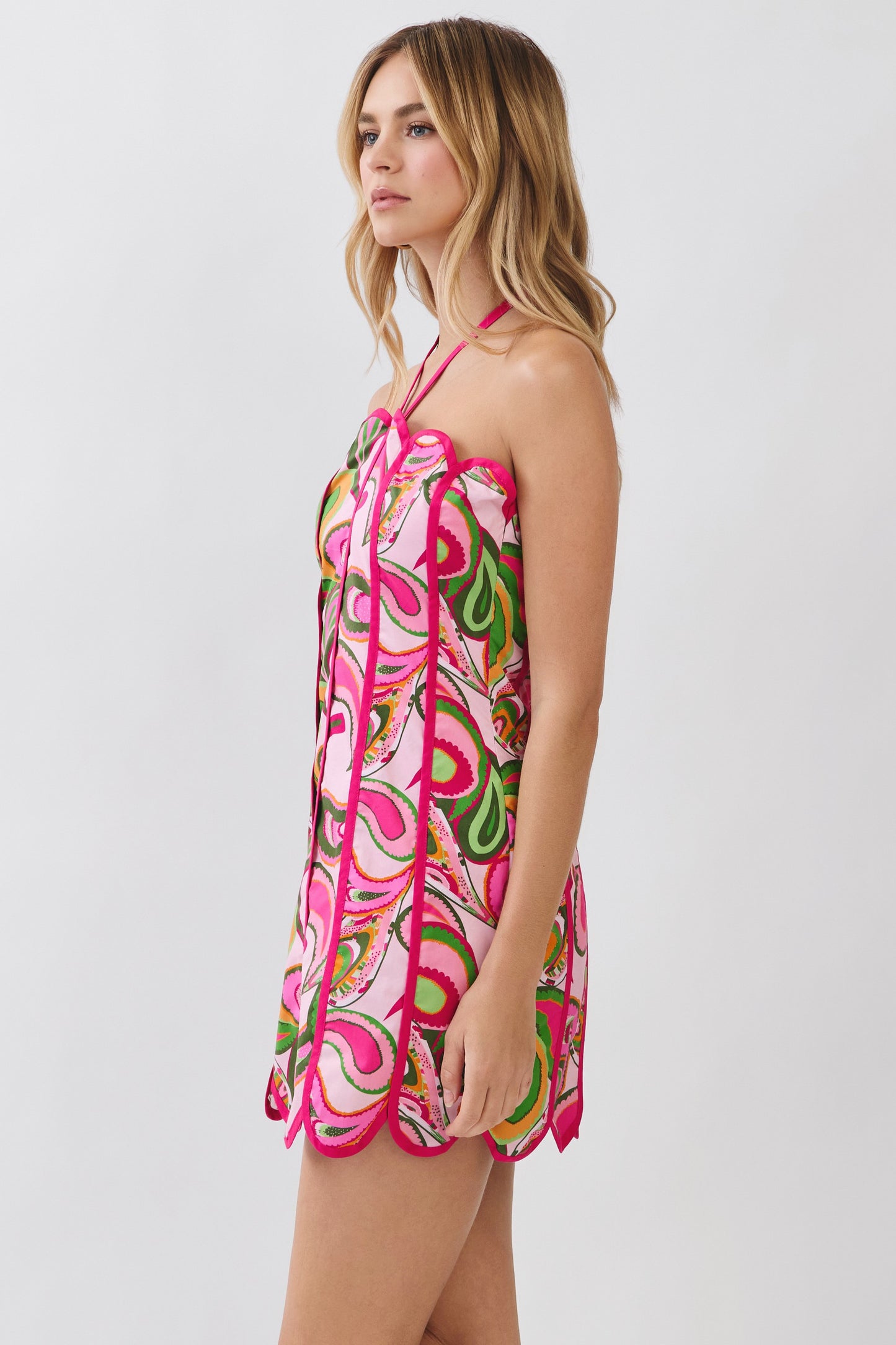Tina Pink Halter Dress