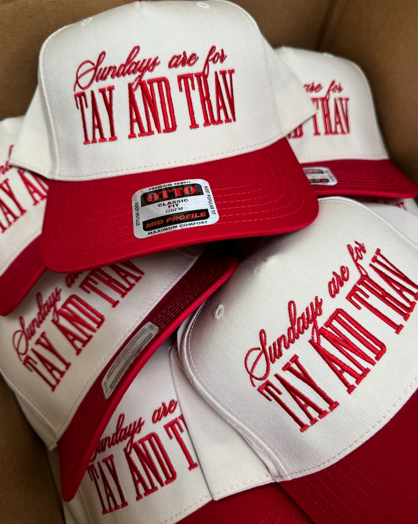 Sundays Are For Tay + Trav - Red Vintage Trucker Hat