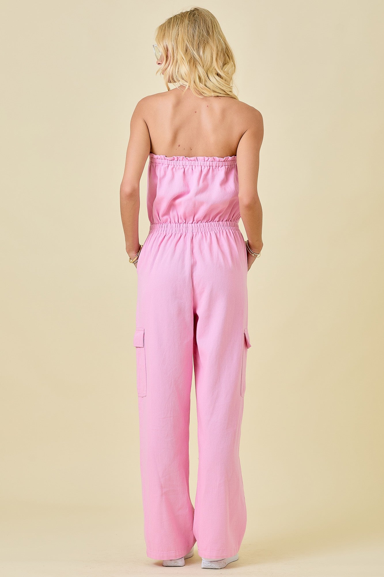 Bella Pink Cargo Jumpsuit