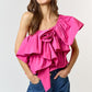 Lucy Pink One Shoulder Top