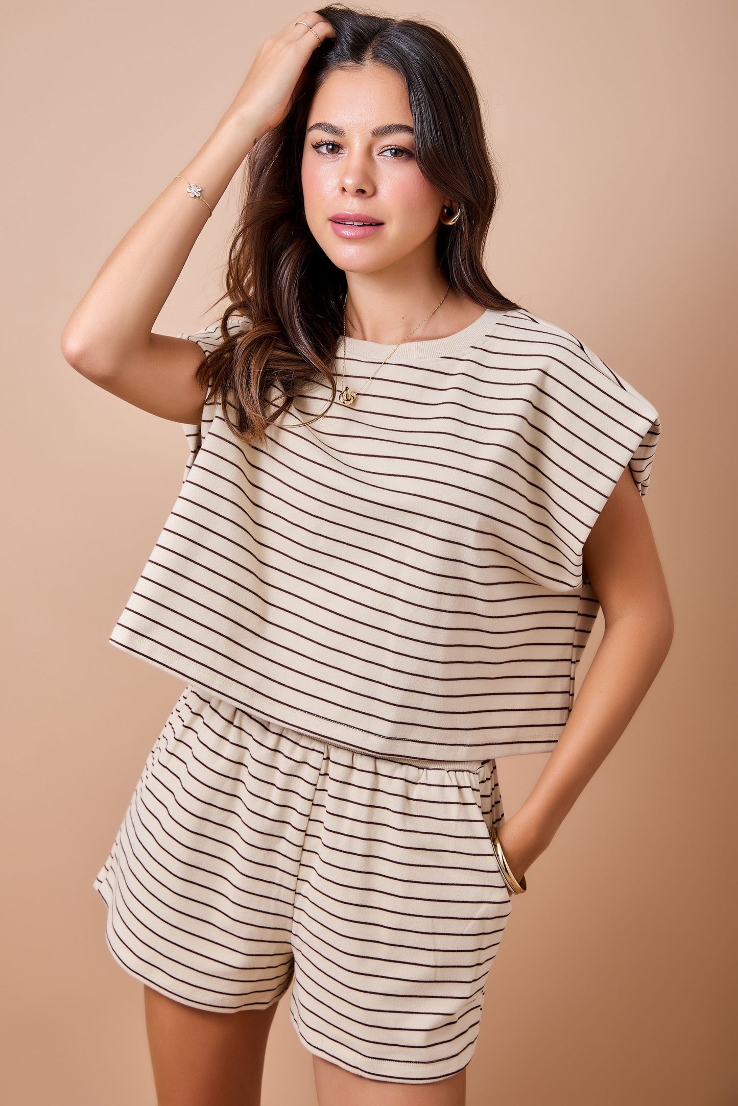 Demi Tan and Brown Set Top