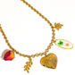 Lantana 18K Gold Non-Tarnish Vintage Locket Charm Necklace