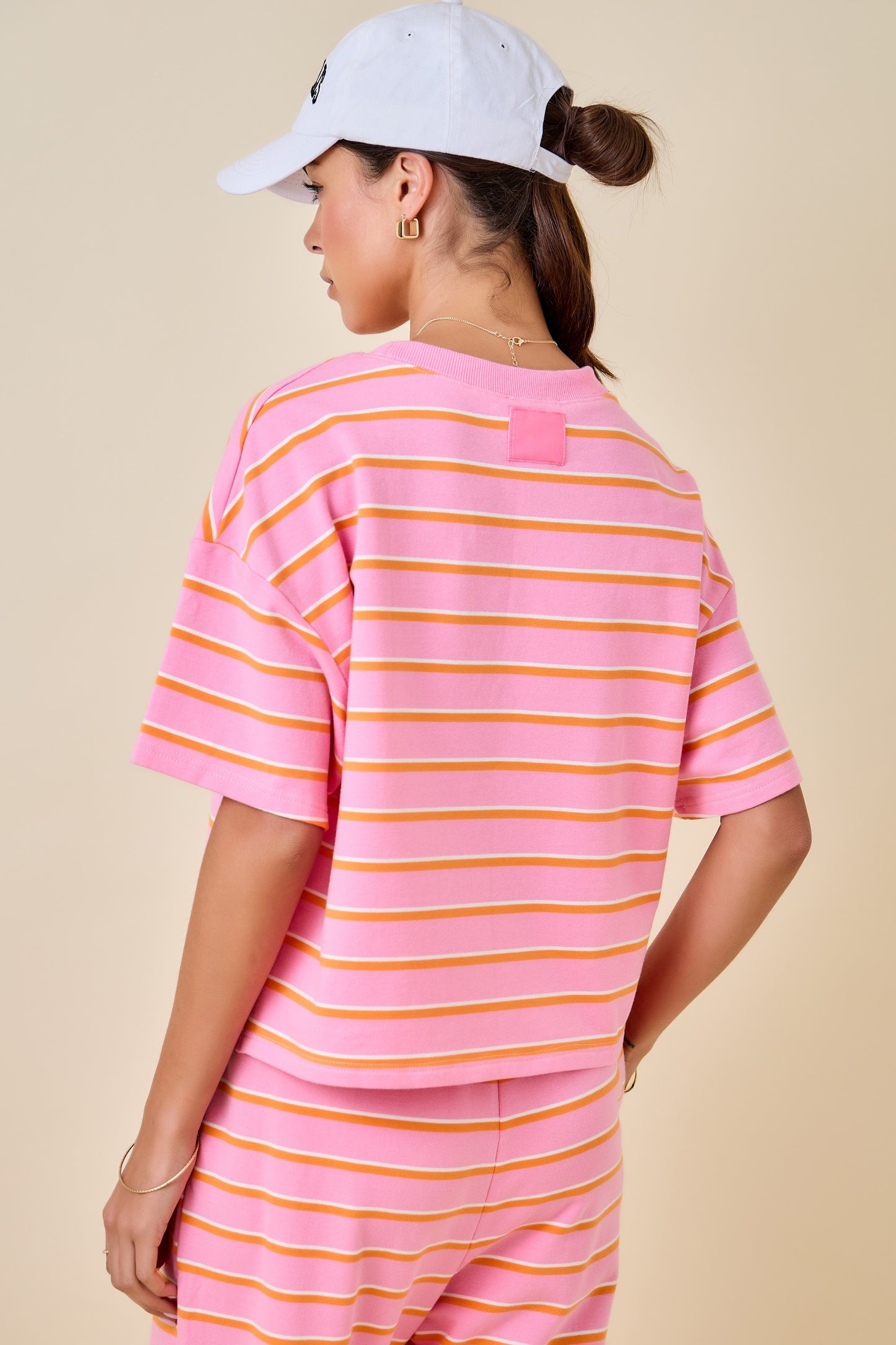 Dylan Striped Set Top Pink