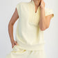 Modal Scuba Quarter Zip Sleeveless Top Lemon