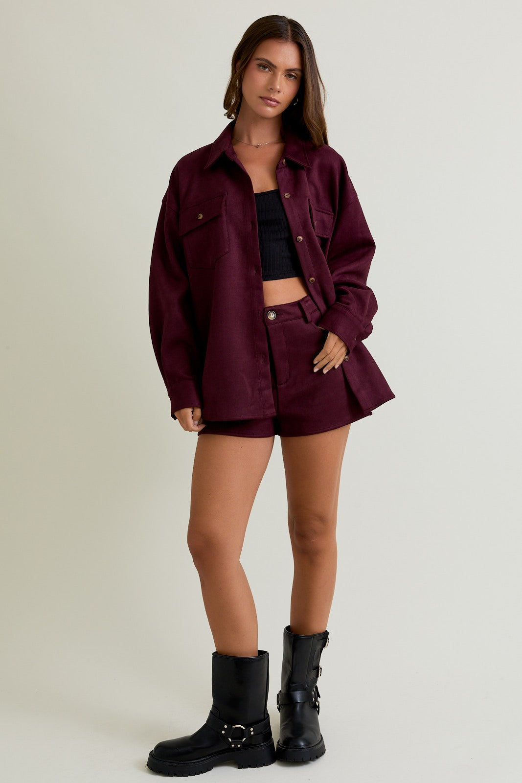 Lily Burgundy Shacket