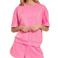 Scuba Short Sleeve Top & Shorts Set Candy Pink