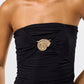 Bri Black Seashell Top
