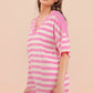 Juliette Pink Striped Romper