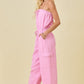 Bella Pink Cargo Jumpsuit
