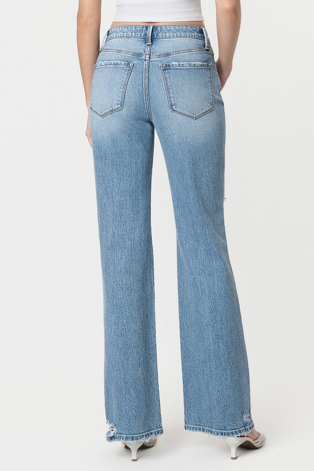 Vervet Super High Rise Distressed Vintage Flare Jeans