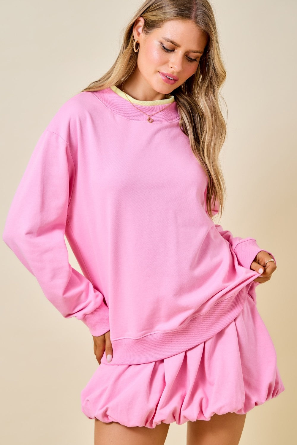Dana Pink Mockneck