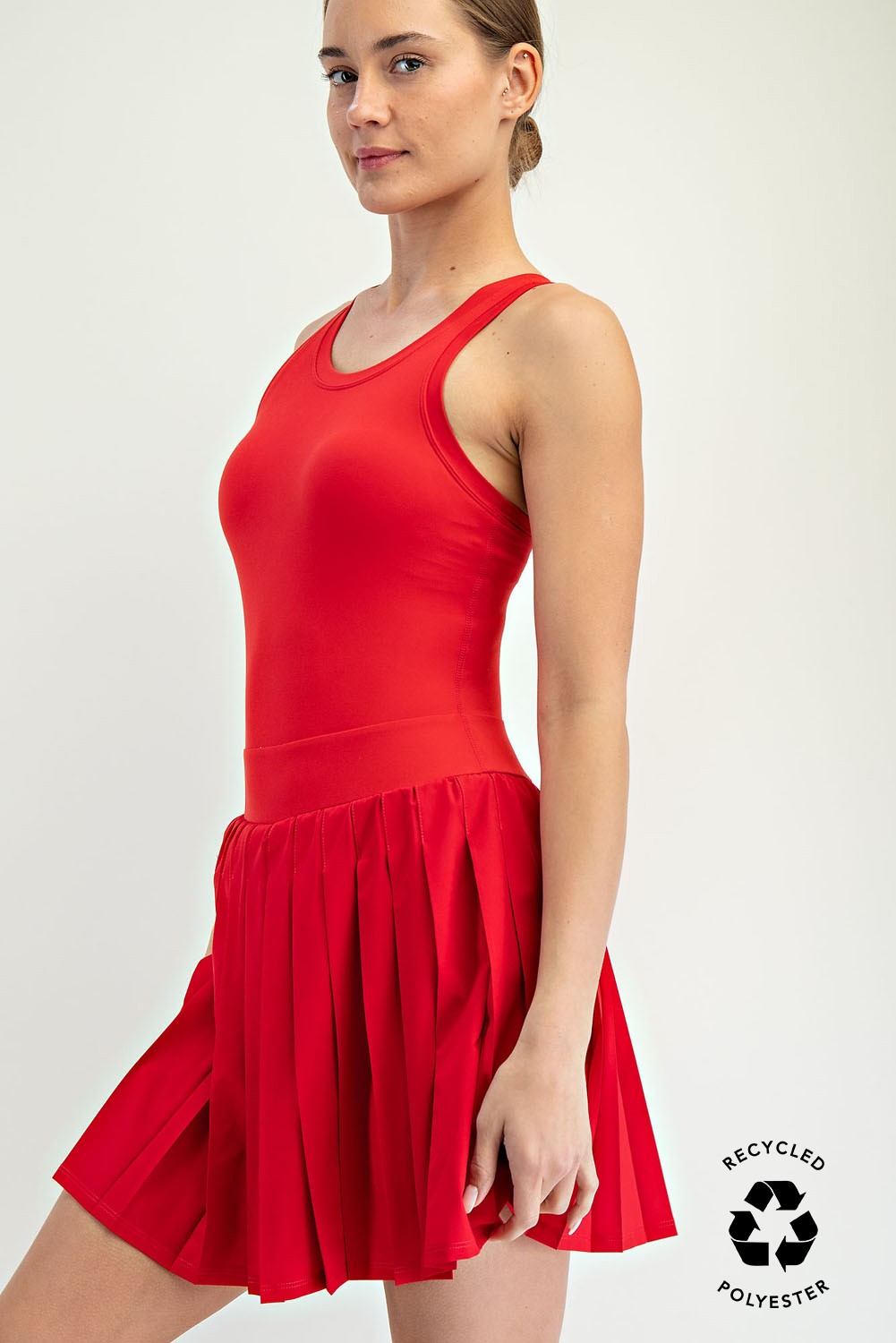 Butter Pleated Active Dress Red