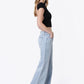 Vervet Mid Rise Light Wash Clean Cut Hem Wide Leg Jeans
