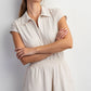 Butter Short Sleeve Quarter Zip Romper White