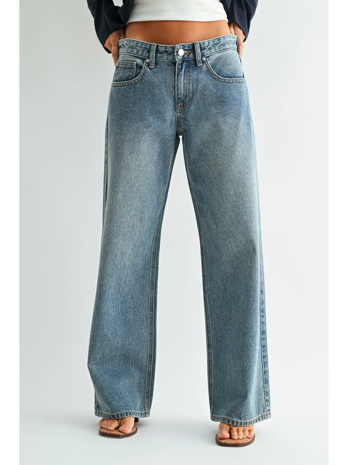 JBD  Non Stretch Baggy Wide Leg - Medium Denim
