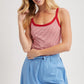 Willa Striped Tank Top Red