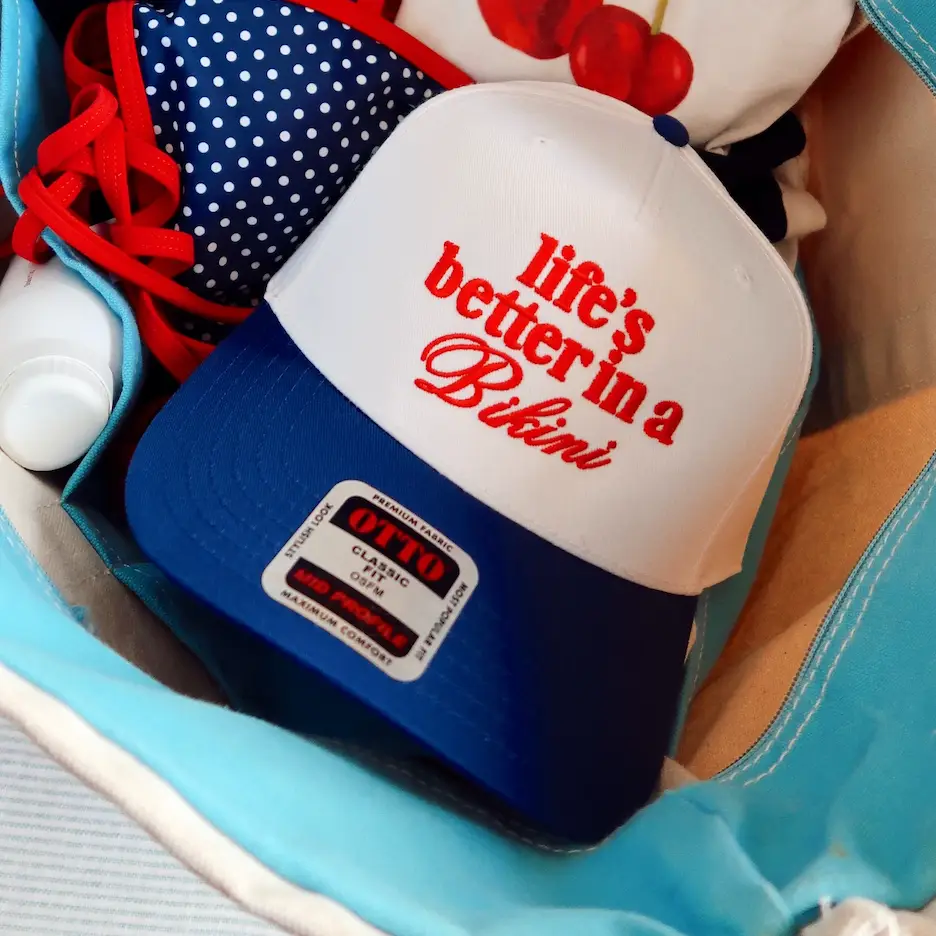 Life's Better in A Bikini Royal/White Hat