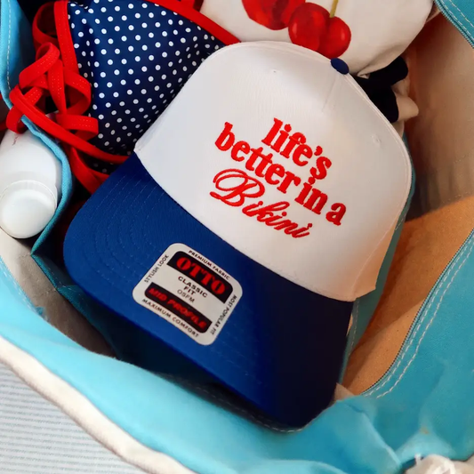 Life's Better in A Bikini Royal/White Hat
