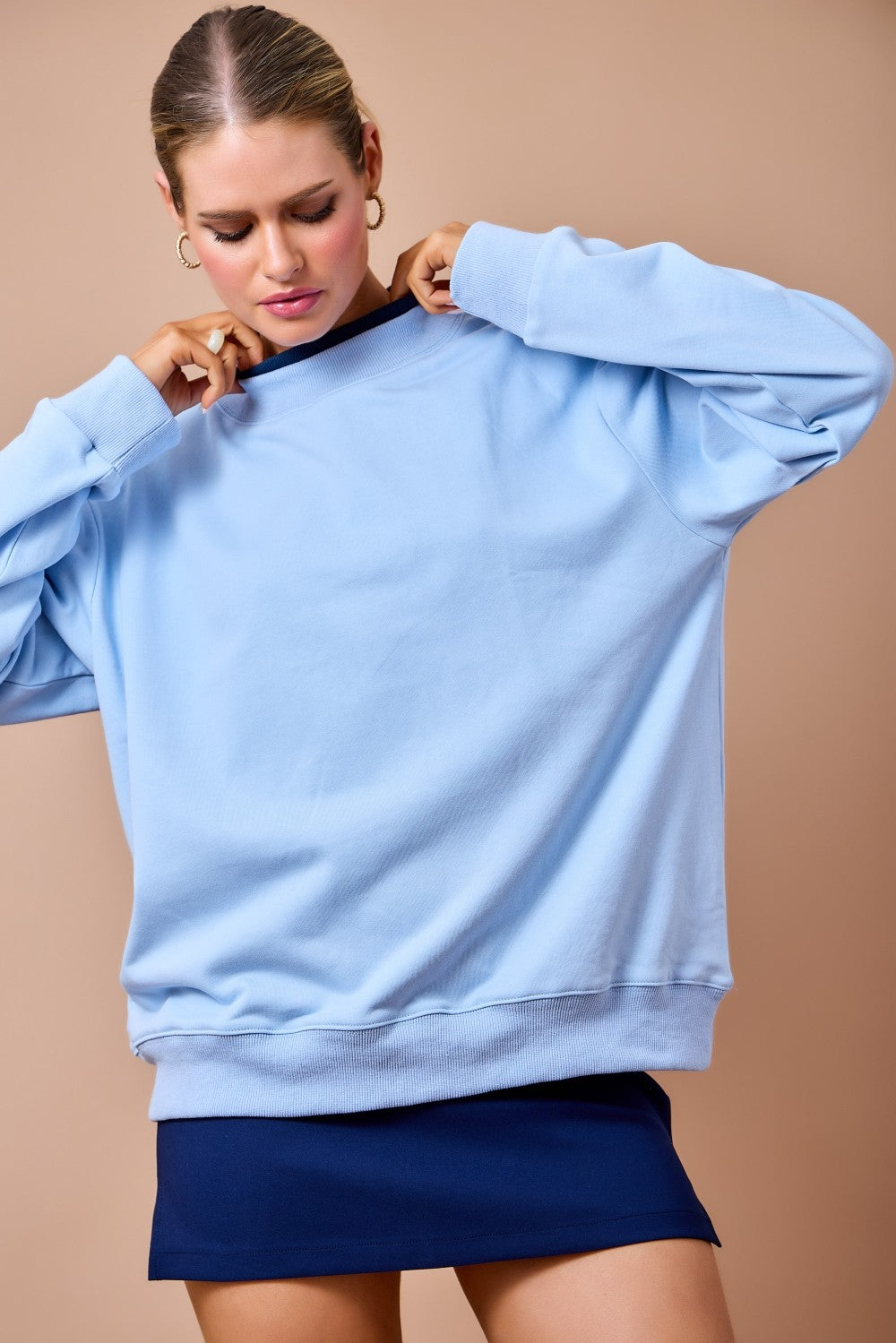 Dana Blue Mockneck