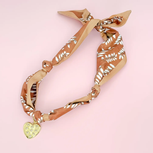 Tangled in Love Scarf Brown Necklace