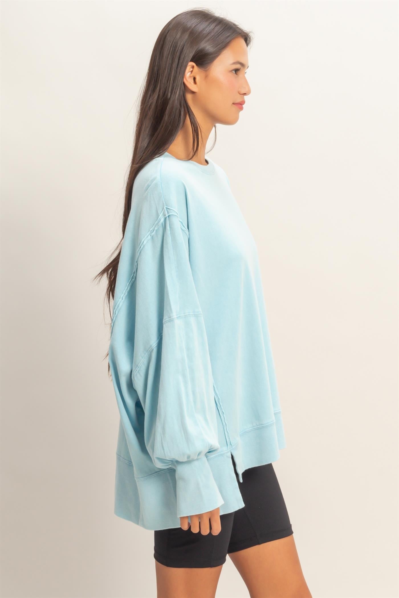 Hannah Oversized Long Sleeve Blue