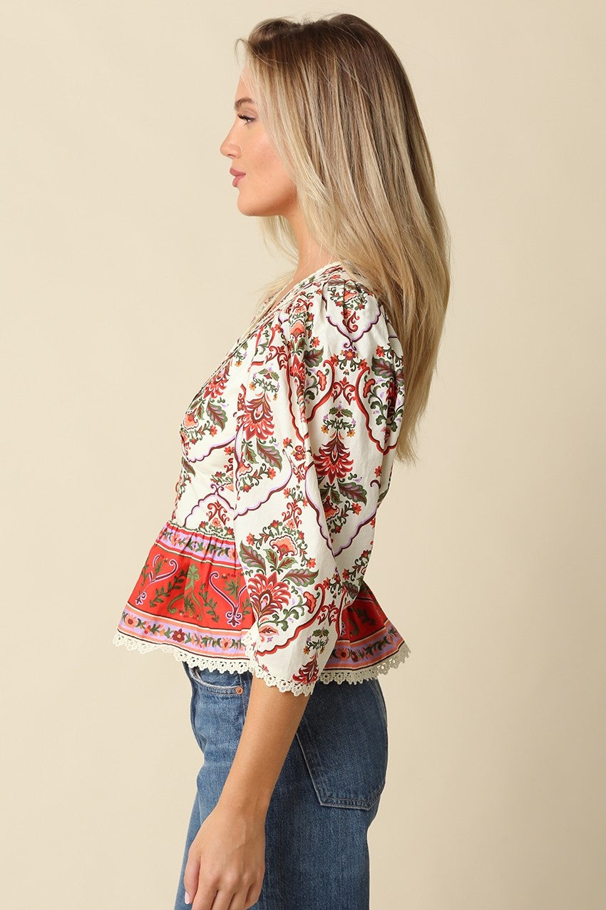 Eloise Floral Peplum Blouse