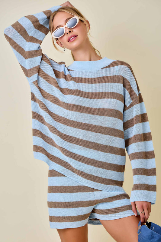 Darla Blue and Brown Set Top