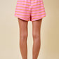 Dex Striped Mockneck Set Shorts Pink