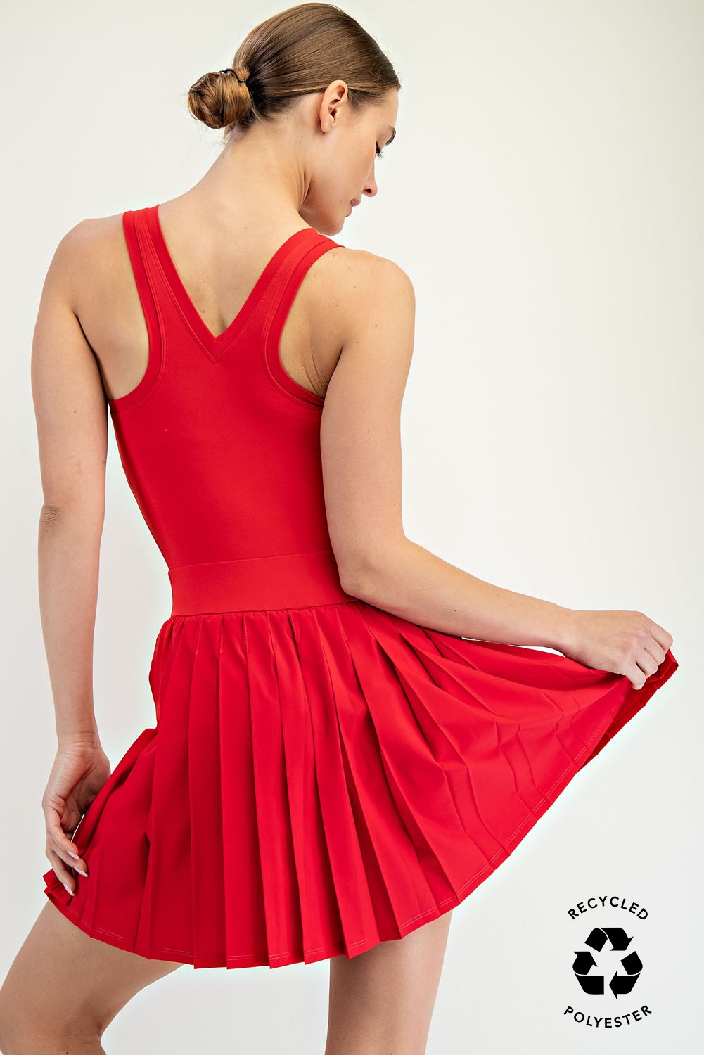Butter Pleated Active Dress Red