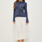 Ellie Studded Open Knit Long Sleeve Top