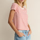 Junie Striped Tee Lychee