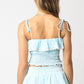 Elisa Smocked Ruffle Crop Top