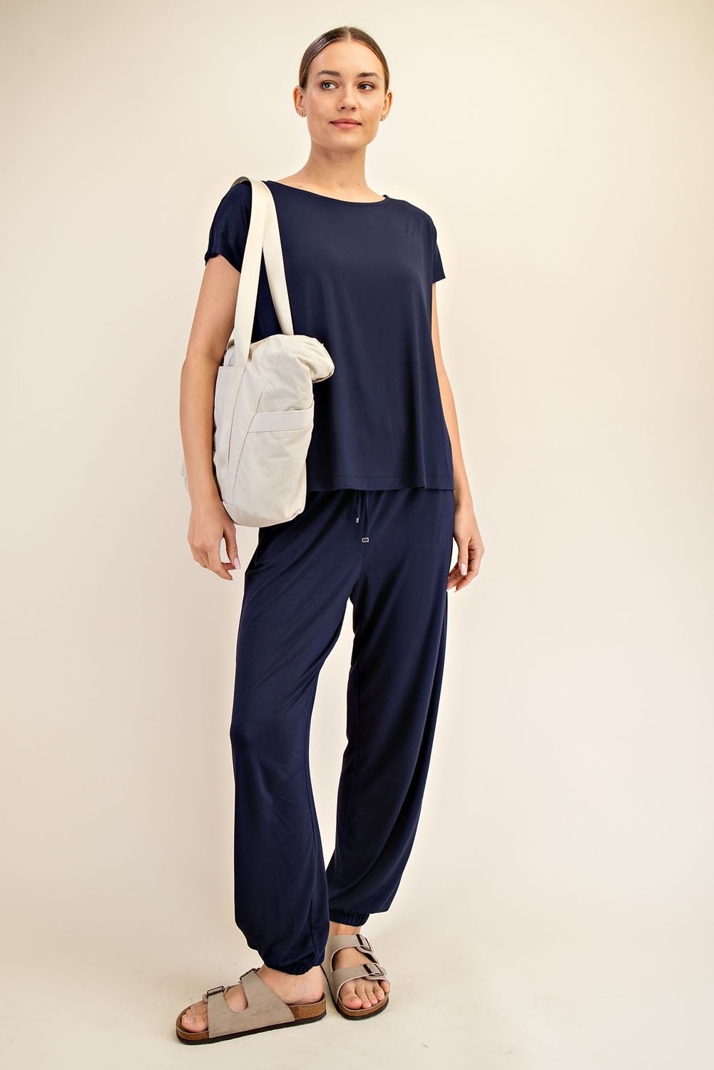 Basic Boat Neck Top navy
