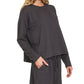 Rib Long Sleeve Tee & Shorts Set Black