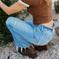 Vervet Low Rise Tinted Medium Wash Wide Flare Jeans