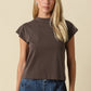 Valerie Cap Sleeve Crop Tee Brown