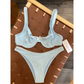 Bubbly Underwire Bikini Blue Bottoms