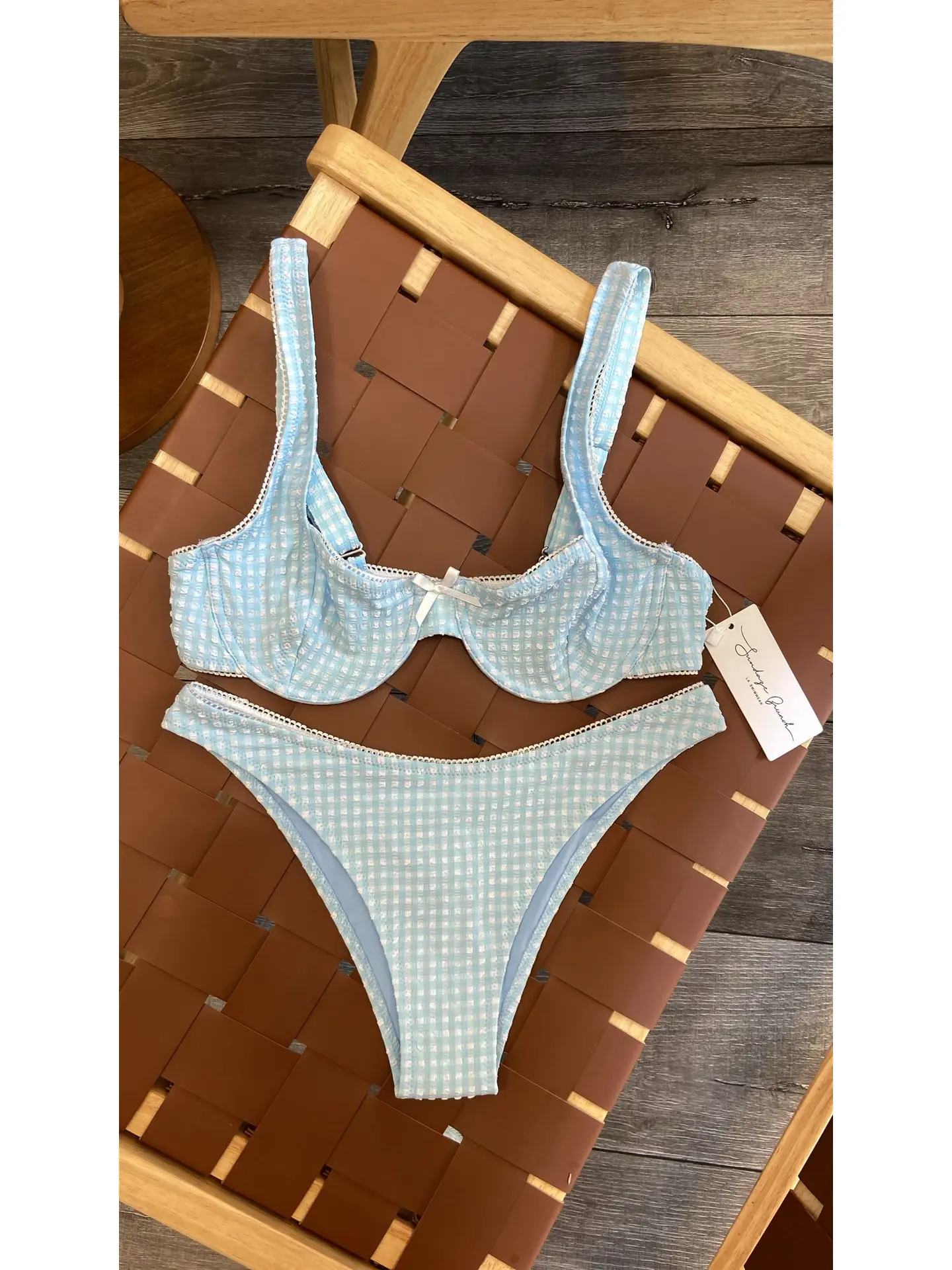 Bubbly Underwire Bikini Blue Bottoms