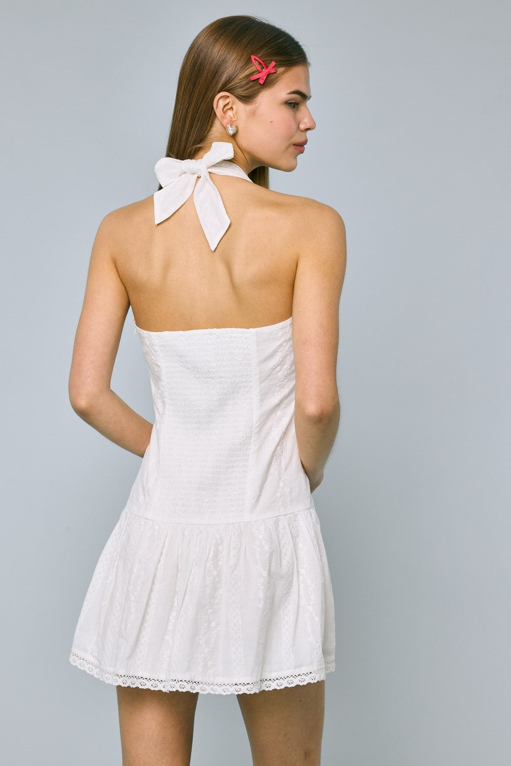 Sarah White Halter Dress
