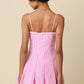 Rosette Gingham Flared Mini Dress
