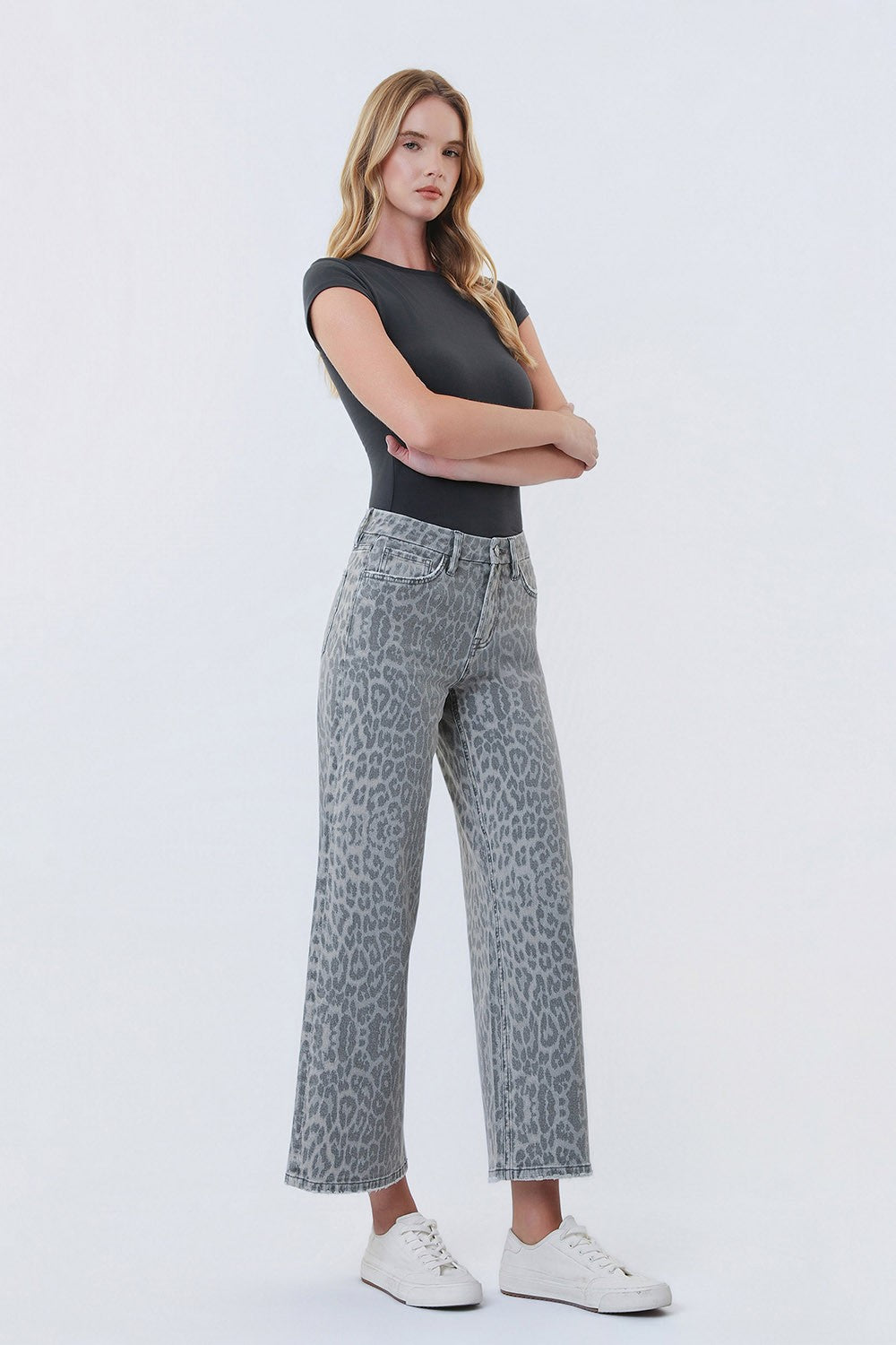 Vervet Grey Leopard Jeans