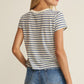 Junie Striped Tee True Navy