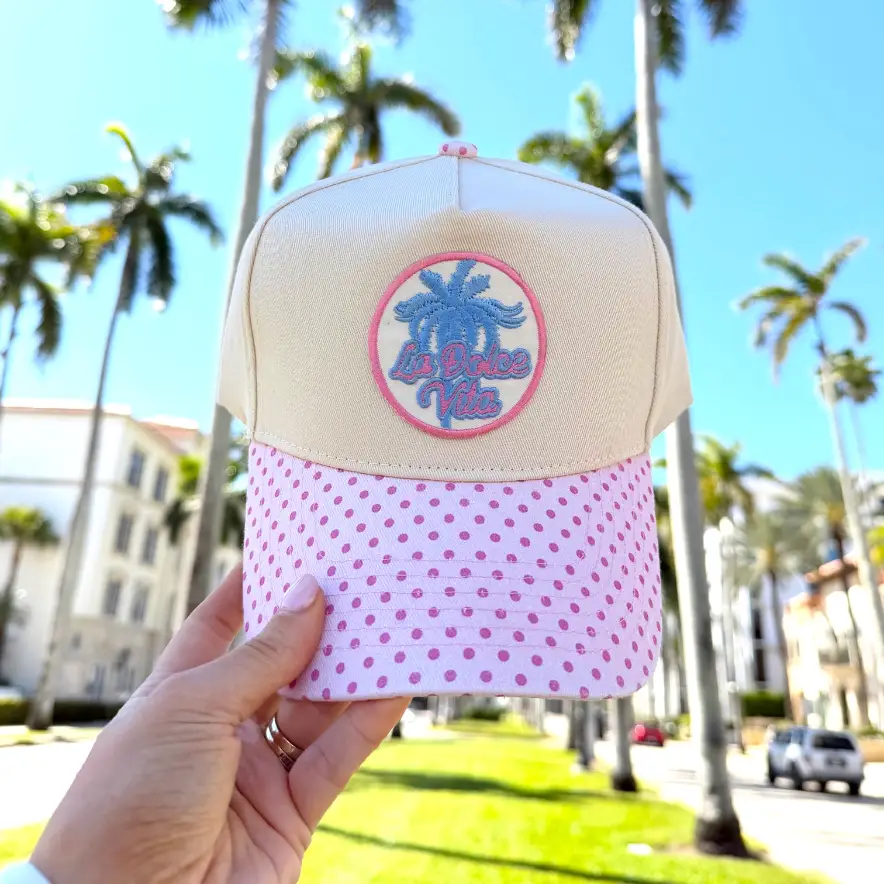 La Dolce Vita - Pink Polka Dot Trucker Hat