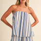 Kaia Striped Strapless Set