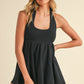 Kylie Black Halter Romper