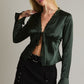 Lillian Green Satin Top