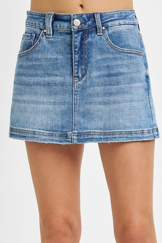 Risen medium wash skort
