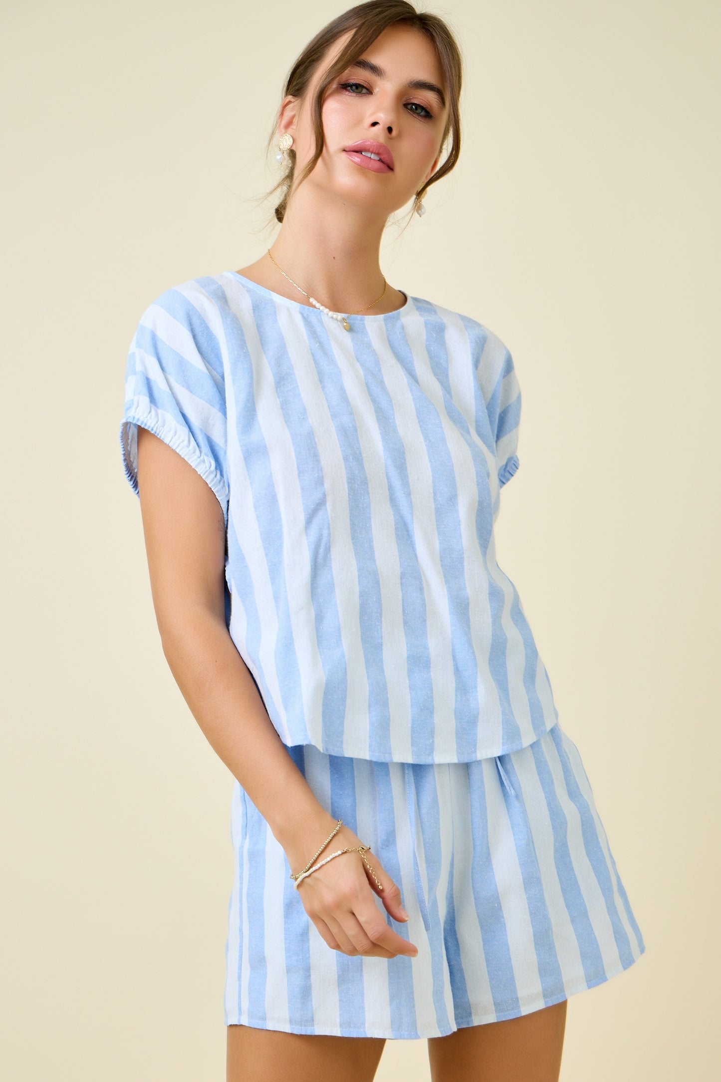 Daphne Blue Striped Set