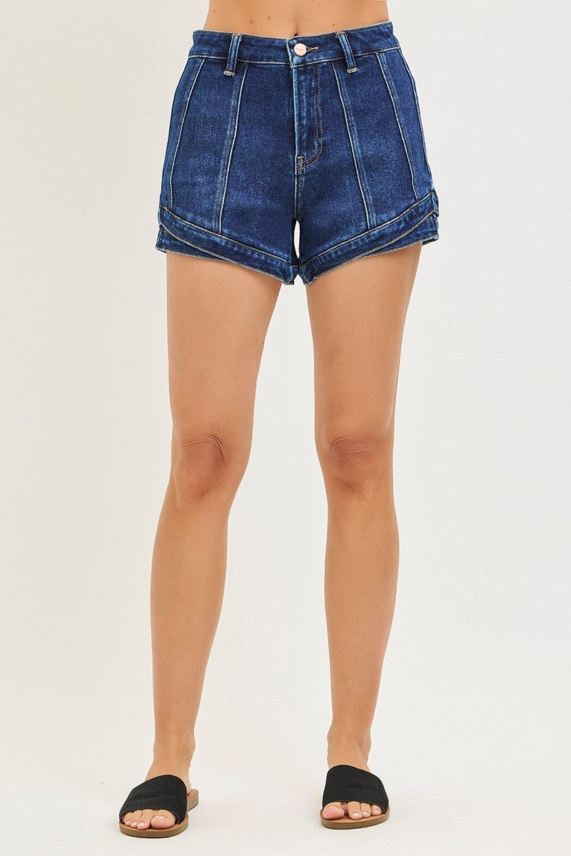 Risen High Rise Layered Hem Shorts